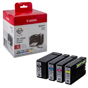 4 Canon PGI-1500 XL BK/C/M/Y schwarz