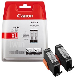 2 Canon PGI-570 XL PGBK Twinpack schwarz Tintenpatronen