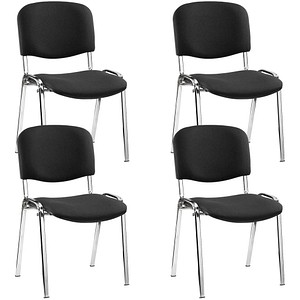 4 Nowy Styl Besucherstühle Iso ISO CR 1.3 C11 schwarz Stoff
