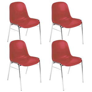 4 Nowy Styl Schalenstühle Beta ROT K30 rot Kunststoff