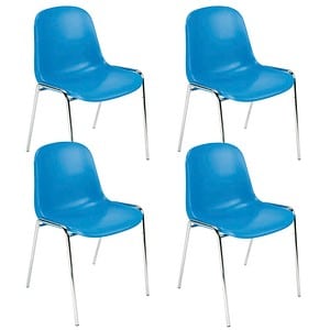 4 Nowy Styl Schalenstühle Beta H.BLAU K09 blau Kunststoff