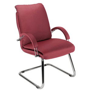 Nowy Styl Besucherstuhl Nadir Steel bordeaux Kunstleder