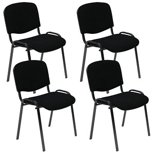 4 Nowy Styl Besucherstühle Iso ISO BLACK 1.3 EF019 schwarz Stoff