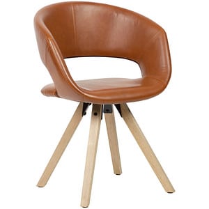 WOHNLING Besucherstuhl WL6.022 braun Kunstleder