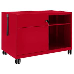 BISLEY Note™ Caddy Rollcontainer kardinalrot 2 Auszüge 80