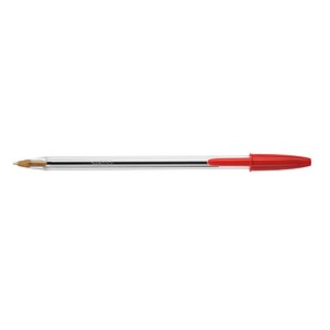 50 BIC Kugelschreiber Cristal transparent Schreibfarbe rot