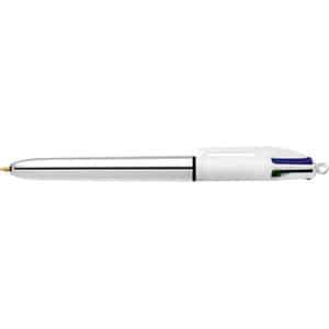 BIC 4-Farben-Kugelschreiber 4 Colours Shine silber Schreibfarbe farbsortiert