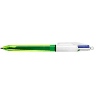 BIC 4-Farben-Kugelschreiber 4 Colours Fluo gelb Schreibfarbe farbsortiert