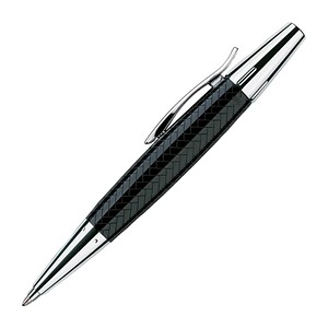 FABER-CASTELL Kugelschreiber e-motion Edelharz Parkett schwarz Schreibfarbe schwarz