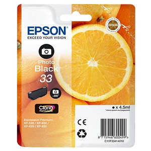 EPSON 33 / T3341 Photo schwarz Tintenpatrone