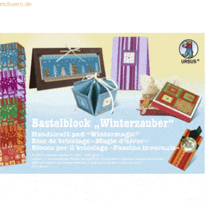 5 x Ludwig Bähr Bastelblock Winterzauber 300g/qm 24x34cm VE=16 Blatt s