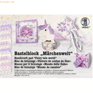 5 x Ludwig Bähr Bastelblock Märchenwelt 300g/qm 24x34cm VE=16 Blatt so