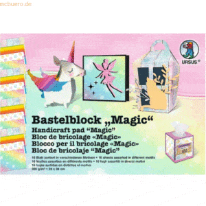 5 x Ludwig Bähr Bastelblock Magic 300g/qm 24x34cm VE=16 Blatt