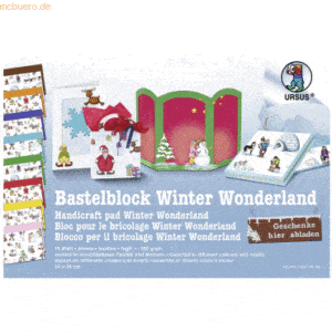 5 x Ludwig Bähr Bastelblock Winterwonderland 300g/qm 24x34cm 16 Blatt