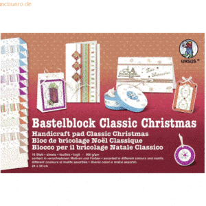 5 x Ludwig Bähr Bastelblock Classic Christmas 300g/qm 24x34cm VE=16 Bl