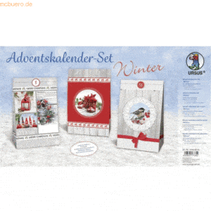 Ludwig Bähr Adventskalender-Set Geschenktüten Winter 12x19x6cm