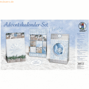 Ludwig Bähr Adventskalender-Set Geschenktüten Frosty 12x19x6cm