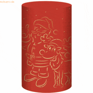 5 x Ludwig Bähr Silhouetten-Tischlicht Filigrano Weihnachtsmann rot