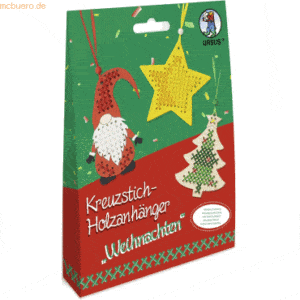 5 x Ludwig Bähr Kreuzstich-Holzanhänger Weihnachten Bastelset VE=3 Stü