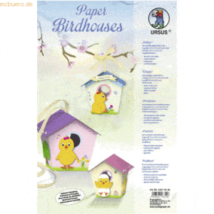 Ludwig Bähr Paper Birdhouses 'Küken' Set für 2 große und 8 kleine Voge