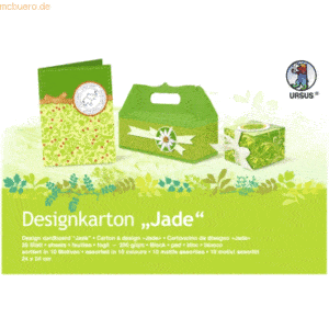 5 x Ludwig Bähr Designkarton Block Jade 200g/qm 24x34cm VE=20 Blatt so