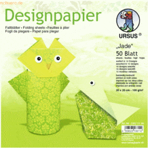Ludwig Bähr Desinpapier Faltblätter 'Jade' 100g/qm 20x20cm VE=50 Blatt