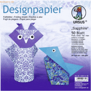 Ludwig Bähr Desinpapier Faltblätter 'Sapphire' 100g/qm 20x20cm VE=50 B