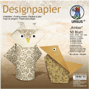 Ludwig Bähr Desinpapier Faltblätter 'Amber' 100g/qm 10x10cm VE=50 Blat