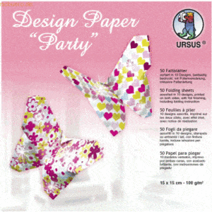 Ludwig Bähr Desinpapier Faltblätter 'Party' 100g/qm 15x15cm VE=50 Blat