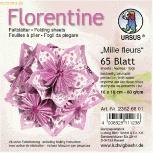 Ludwig Bähr Faltblätter Florentien 'Millefleurs' 80g/qm 10cm rund VE=6