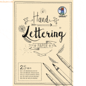 10 x Ludwig Bähr Handlettering Paper 210g/qm A4 25 Blatt creme