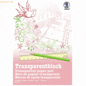 5 x Ludwig Bähr Transparentpapier Block 85g/qm A3 VE=25 Blatt weiß