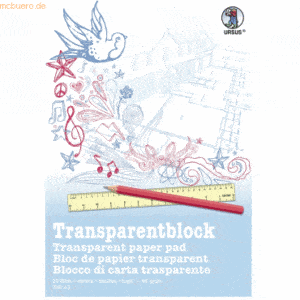 5 x Ludwig Bähr Transparentpapier Block 65g/qm A3 VE=25 Blatt weiß