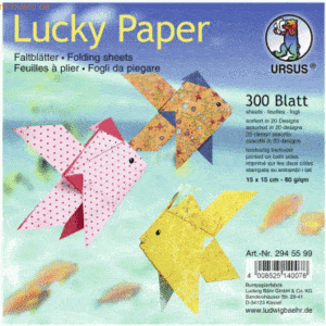 Ludwig Bähr Faltblätter Lucky Paper 80g/qm 15x15cm 20 Designs VE=300 B