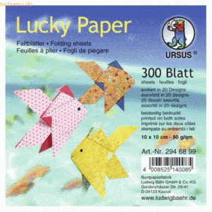 Ludwig Bähr Faltblätter Lucky Paper 80g/qm 10x10cm 20 Designs VE=300 B