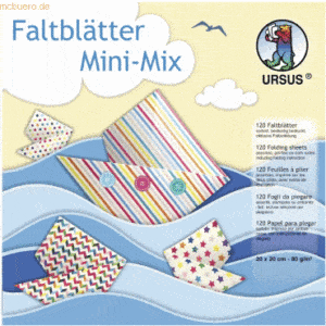 Ludwig Bähr Faltblätter Mini Mix 80g/qm 20x20cm 10 Designs VE=120 Blat