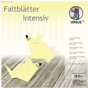 Ludwig Bähr Faltblätter Intensiv Uni 20x20cm VE=100 Blatt hellgelb