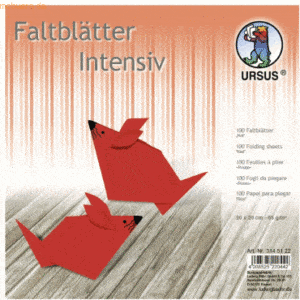 Ludwig Bähr Faltblätter Intensiv Uni 20x20cm VE=100 Blatt rot