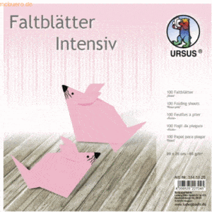 Ludwig Bähr Faltblätter Intensiv Uni 20x20cm VE=100 Blatt rosa