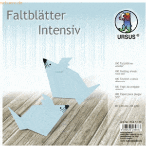 Ludwig Bähr Faltblätter Intensiv Uni 20x20cm VE=100 Blatt azurblau