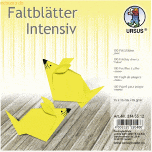 Ludwig Bähr Faltblätter Intensiv Uni 15x15cm VE=100 Blatt gelb