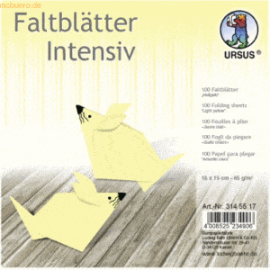 Ludwig Bähr Faltblätter Intensiv Uni 15x15cm VE=100 Blatt hellgelb