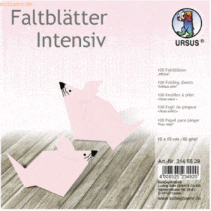 Ludwig Bähr Faltblätter Intensiv Uni 15x15cm VE=100 Blatt altrosa