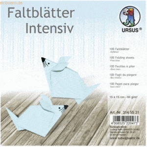 Ludwig Bähr Faltblätter Intensiv Uni 15x15cm VE=100 Blatt hellblau