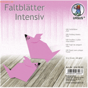 Ludwig Bähr Faltblätter Intensiv Uni 15x15cm VE=100 Blatt pink