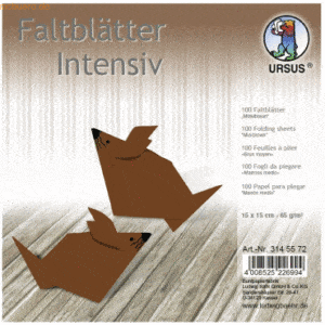 Ludwig Bähr Faltblätter Intensiv Uni 15x15cm VE=100 Blatt mittelbraun