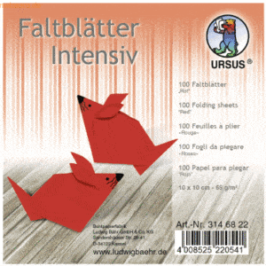 Ludwig Bähr Faltblätter Intensiv Uni 10x10cm VE=100 Blatt rot