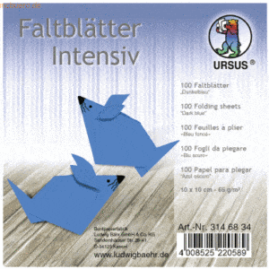 Ludwig Bähr Faltblätter Intensiv Uni 10x10cm VE=100 Blatt dunkelblau
