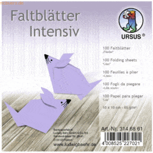Ludwig Bähr Faltblätter Intensiv Uni 10x10cm VE=100 Blatt flieder