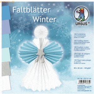 Ludwig Bähr Faltblätter Winter 130g/qm 20x20cm VE=100 Blatt 6 Farben
